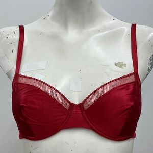 ERES Paris, new red silk triangle bra w/underwire 32C no padding